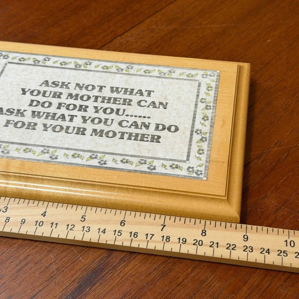 Vintage Wood Wall Plaque Ask Not What Your Mother Can Do For You Funny Sign